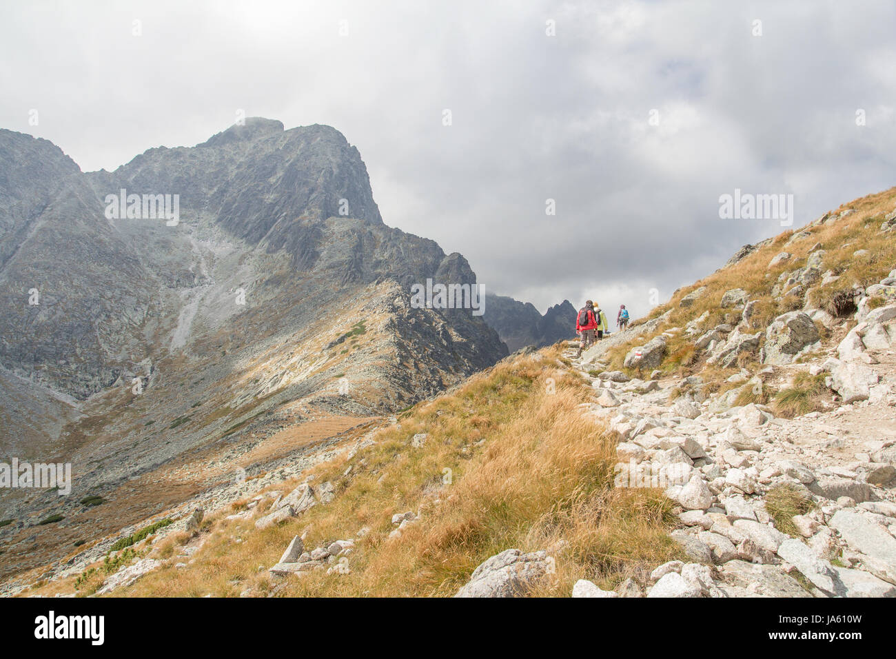 trekking path in high mountains Stock Photo