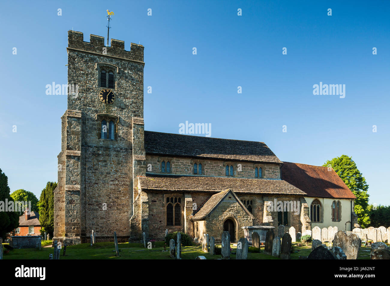 Spring afternoon at St Mary's church in Pulborough village, West Sussex, England. Stock Photo