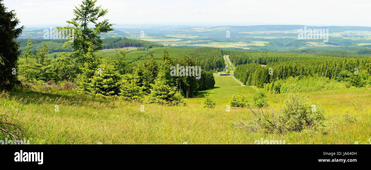 hunsrck panorama with thalfang and landscape at erbeskopfrn Stock Photo