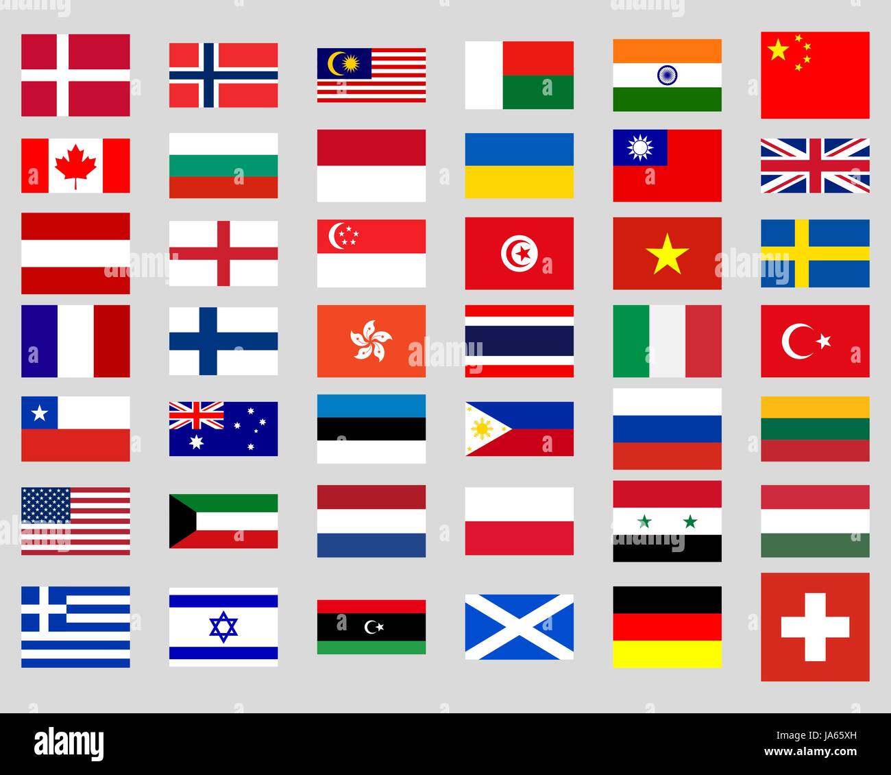 Collection of flags of the world Stock Vector