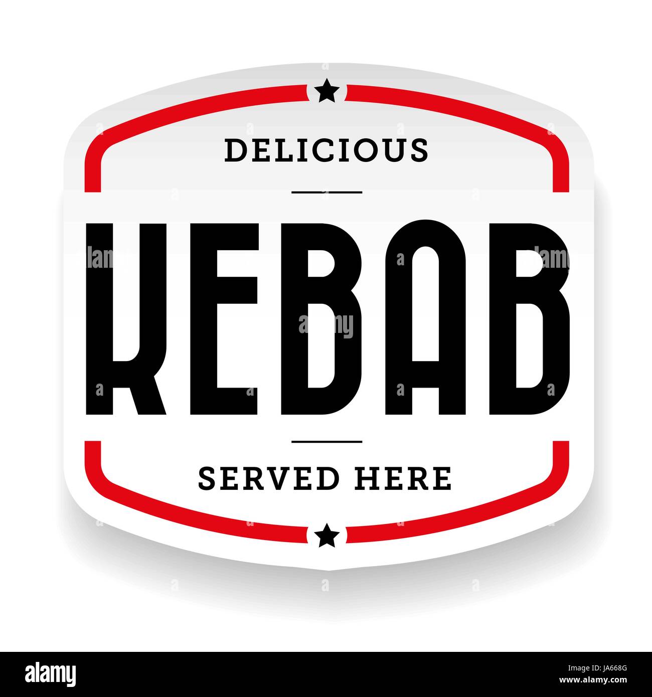 Kebab vintage sign sticker Stock Vector