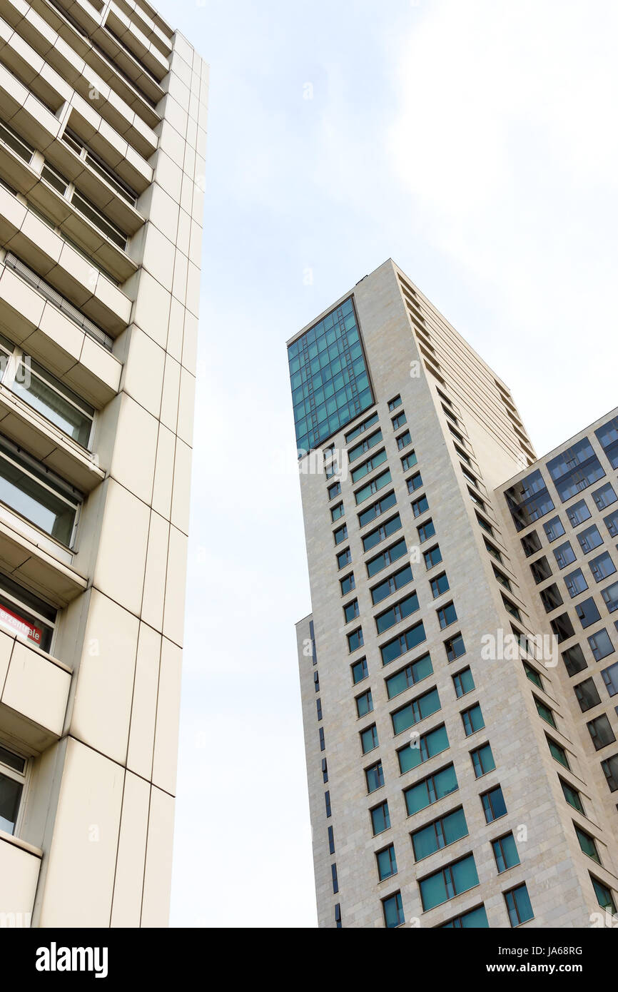 BERLIN - JULY 24: The Hotel Waldorf Astoria by Hilton (Zoofenster) in West Berlin, July 24, 2013, Berlin, Germany. Architect Christoph Maeckler, 118,8 m, 32 floors, 242 rooms. Price ca. 200 Mio. euro. Stock Photo