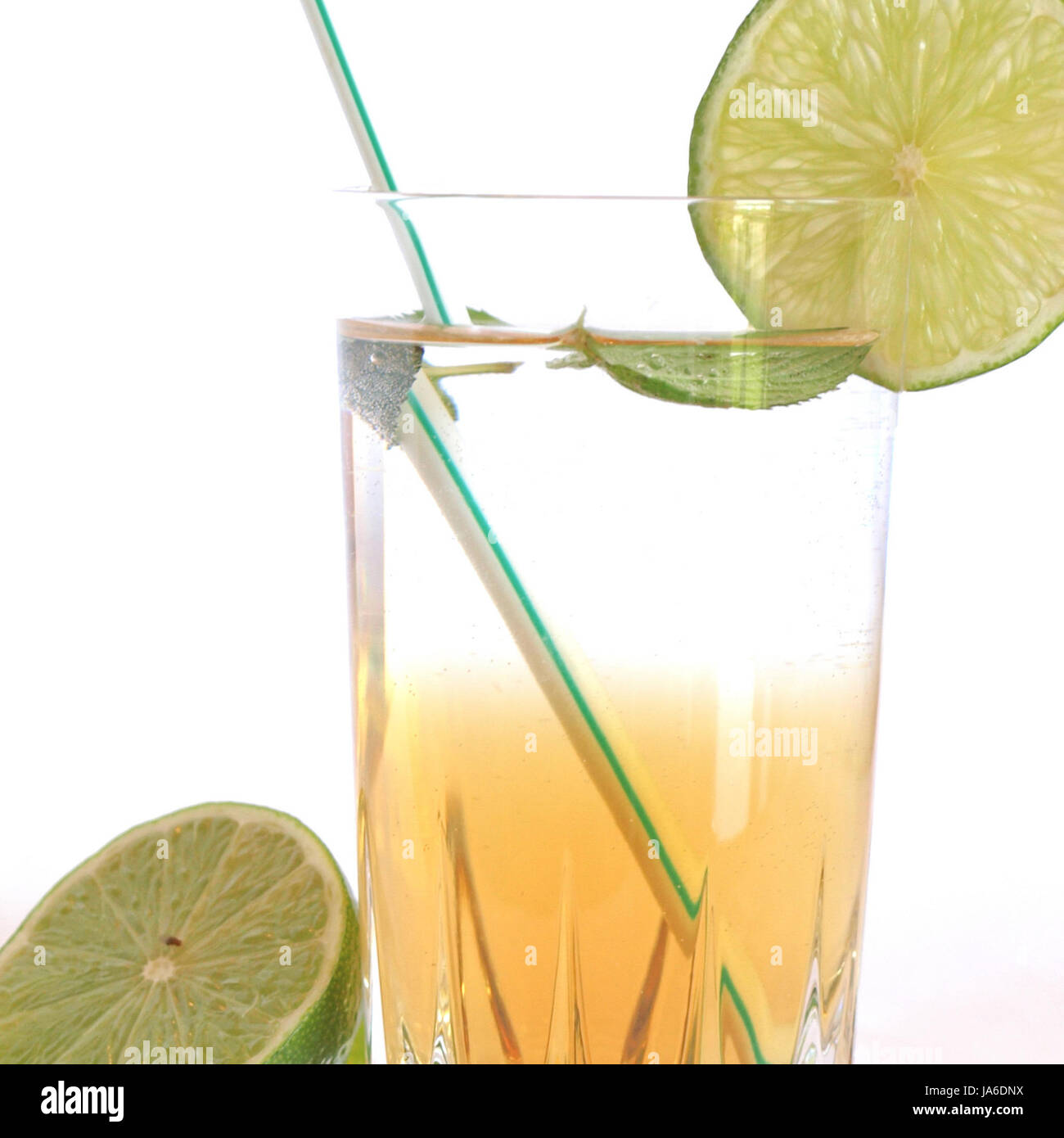 Cocktail mixed alcoholic drink with lime and peppermint Stock Photo Alamy