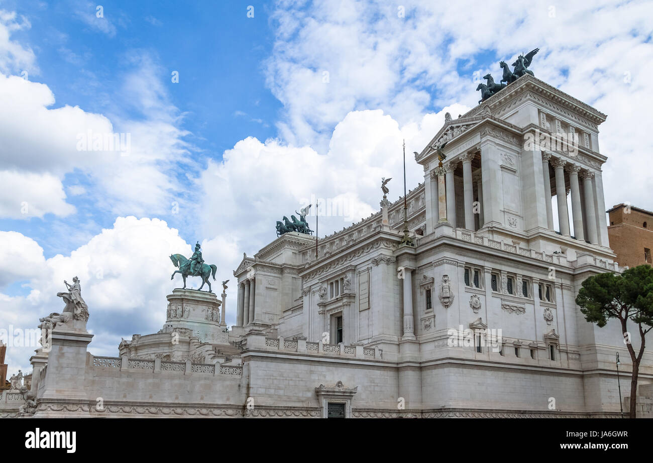 Altare della Patria (Altar of the Fatherland) or National Monument to Vittorio Emanuele II - Rome, Italy Stock Photo