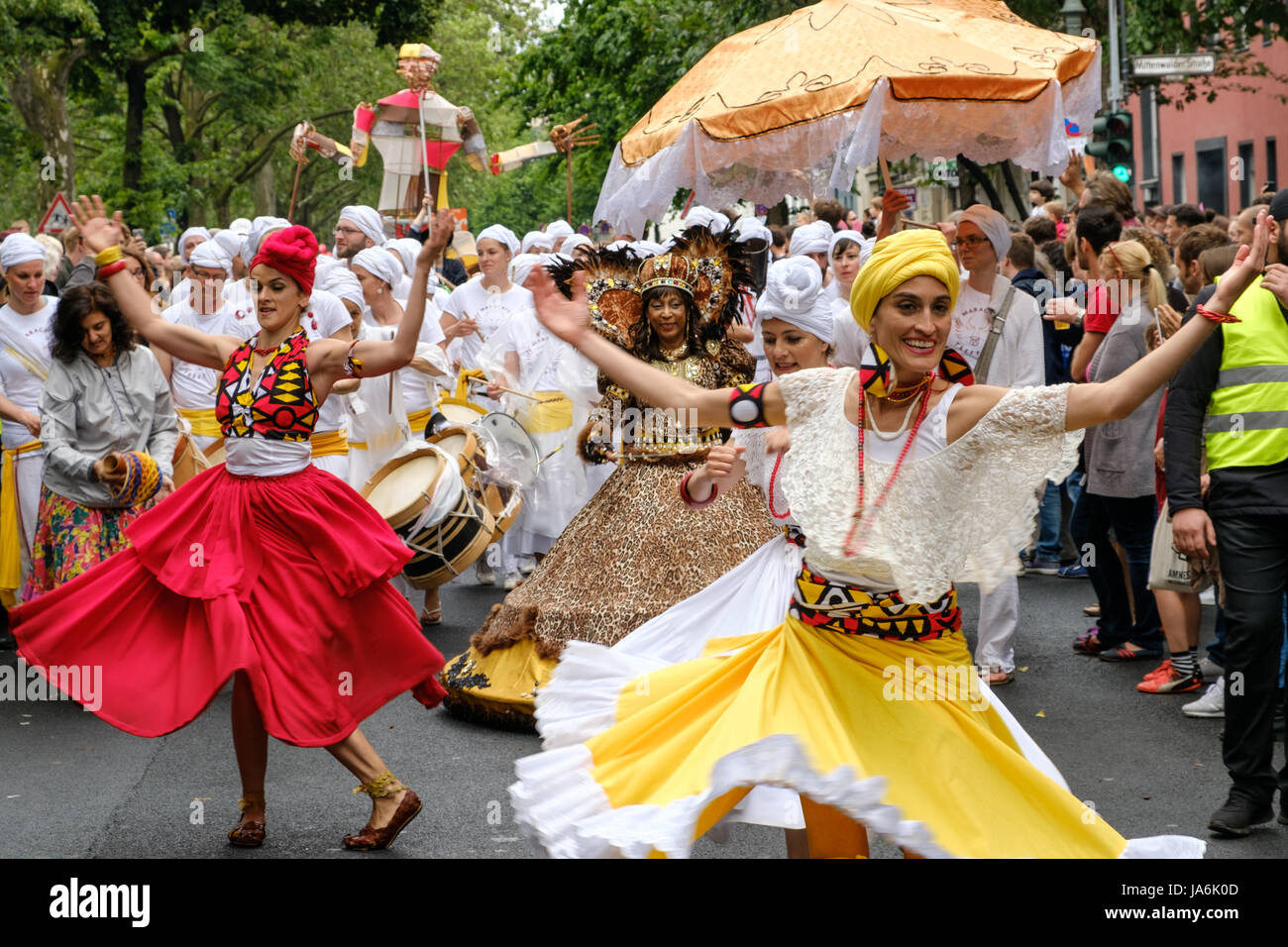 Berlin, Germany - june 04, 2017: Women dancing on Karneval der Kulturen ( Carnival of  Cultures) in Berlin, Germany. Stock Photo