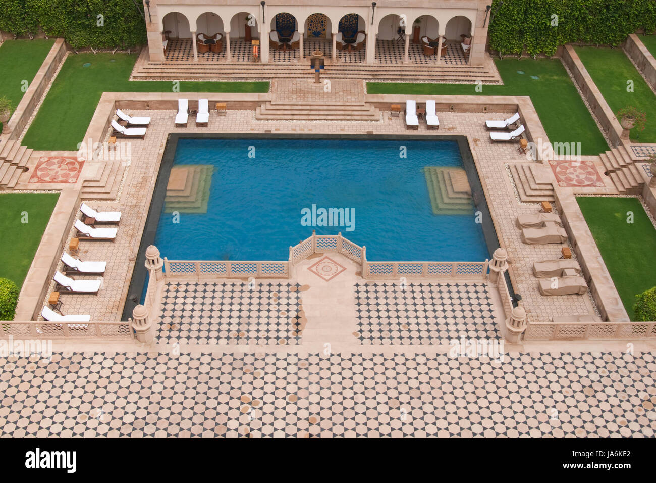 Image showcasing Mughal style landscaped gardens and swimming pool at a luxury hotel in ...