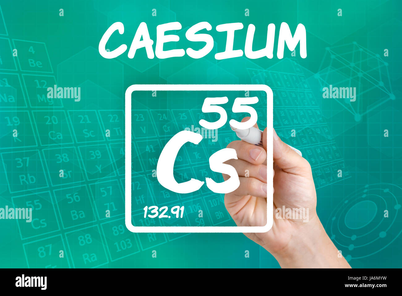 symbol of the chemical element cesium Stock Photo Alamy