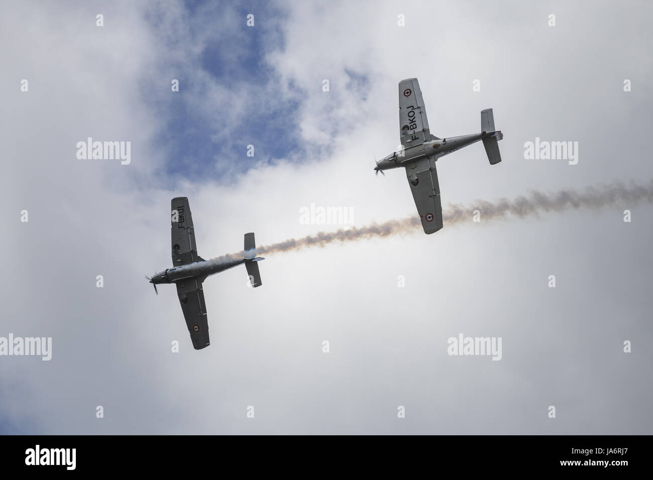 La Ferte Alais, France. 4th June, 2017. Morane-Saulnier Alcyons in the skies above the Aerodrome de Cerny, La Ferte Alais. Credit: Julian Elliott/Alamy Live News Stock Photo
