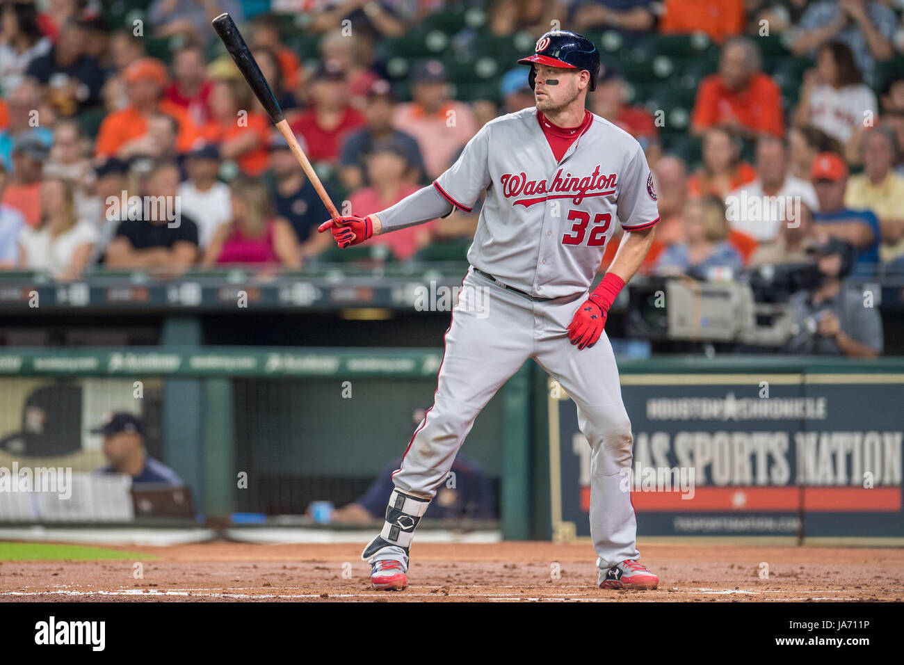 August 23, 2017: Washington Nationals catcher Matt Wieters (32) bats during a Major League Baseball game between the Houston Astros and the Washington Nationals at Minute Maid Park in Houston, TX. The Astros won the game 6-1...Trask Smith/CSM Stock Photo