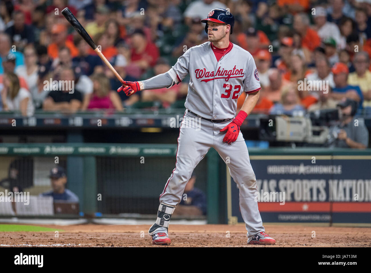 August 23, 2017: Washington Nationals catcher Matt Wieters (32) bats during a Major League Baseball game between the Houston Astros and the Washington Nationals at Minute Maid Park in Houston, TX. The Astros won the game 6-1...Trask Smith/CSM Stock Photo