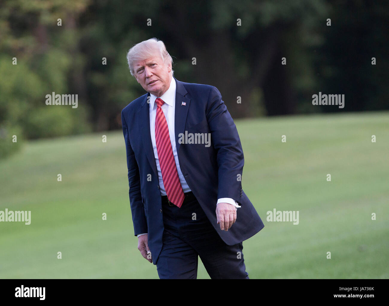 United States President Donald J. Trump returns to The White House in ...