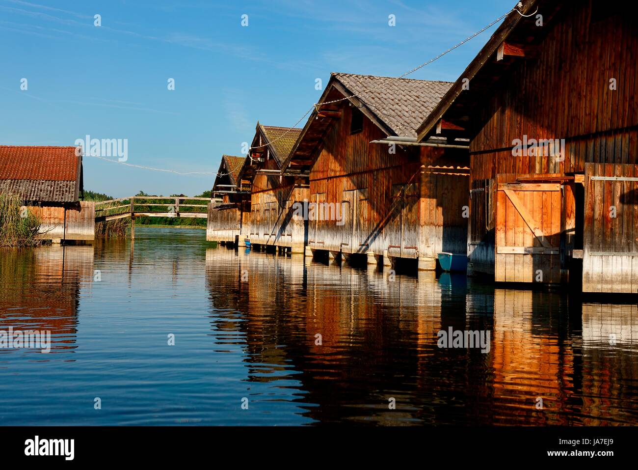 boathouses am staffelsee Stock Photo