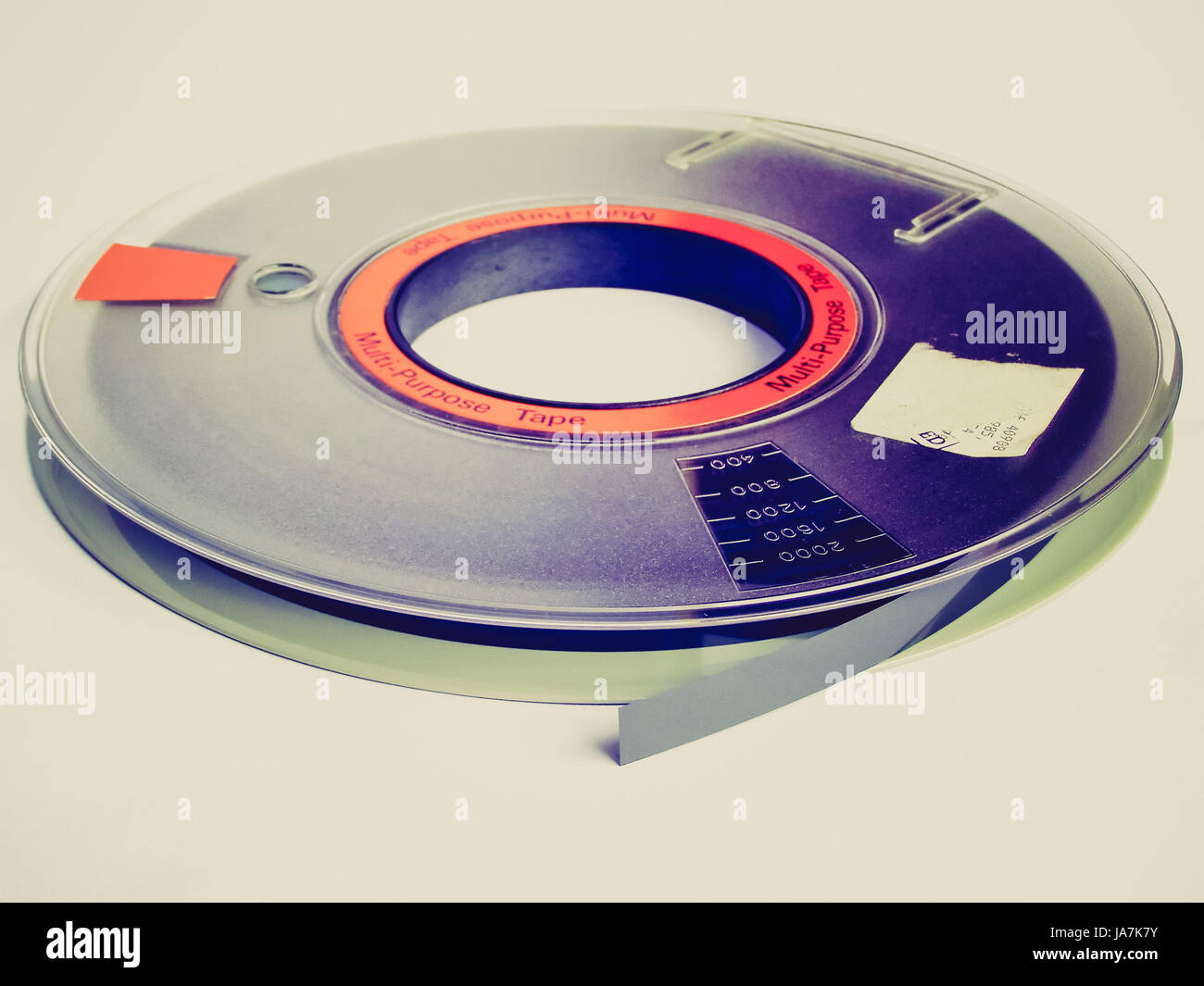 Vintage looking tape reel for computer data storage Stock