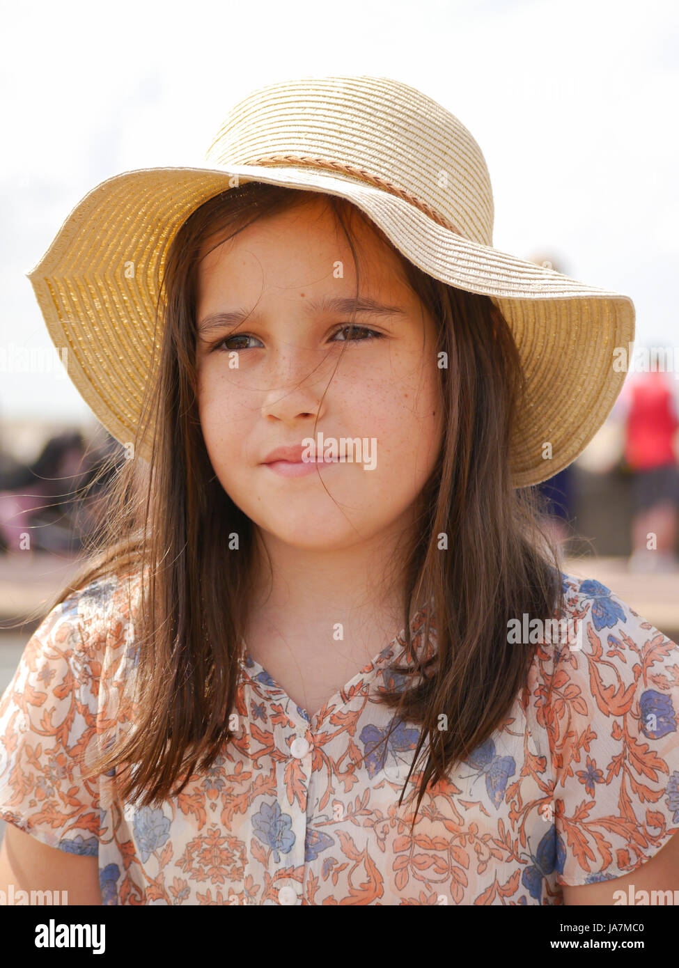 Child young girl in straw hi-res stock photography and images - Alamy