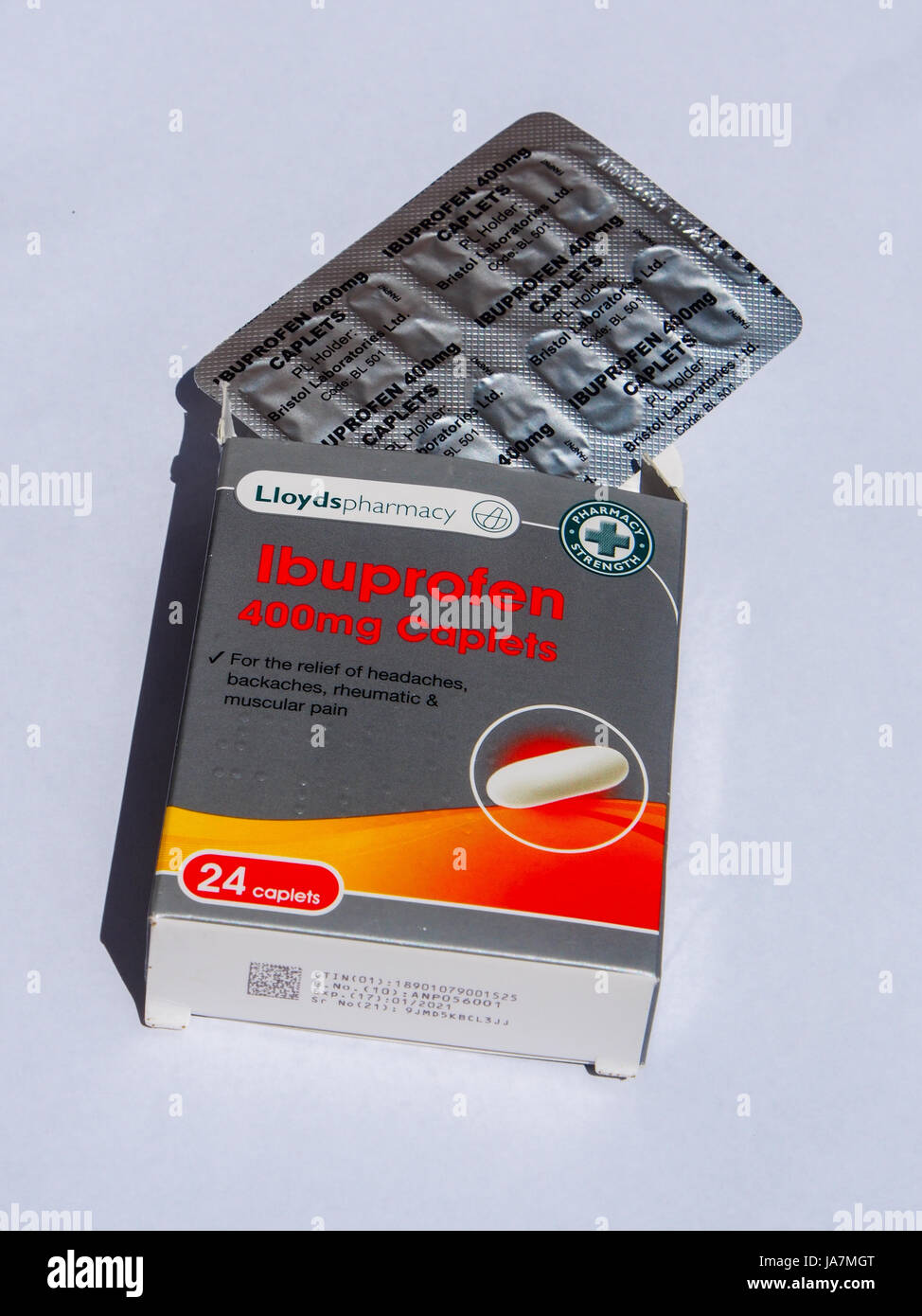 A packet of ibuprofen non steroidal anti inflammatory pain killers