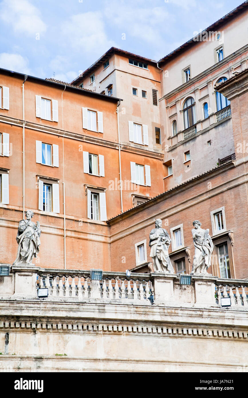 blue, house, building, city, town, art, statue, sculpture, wall, Rome ...