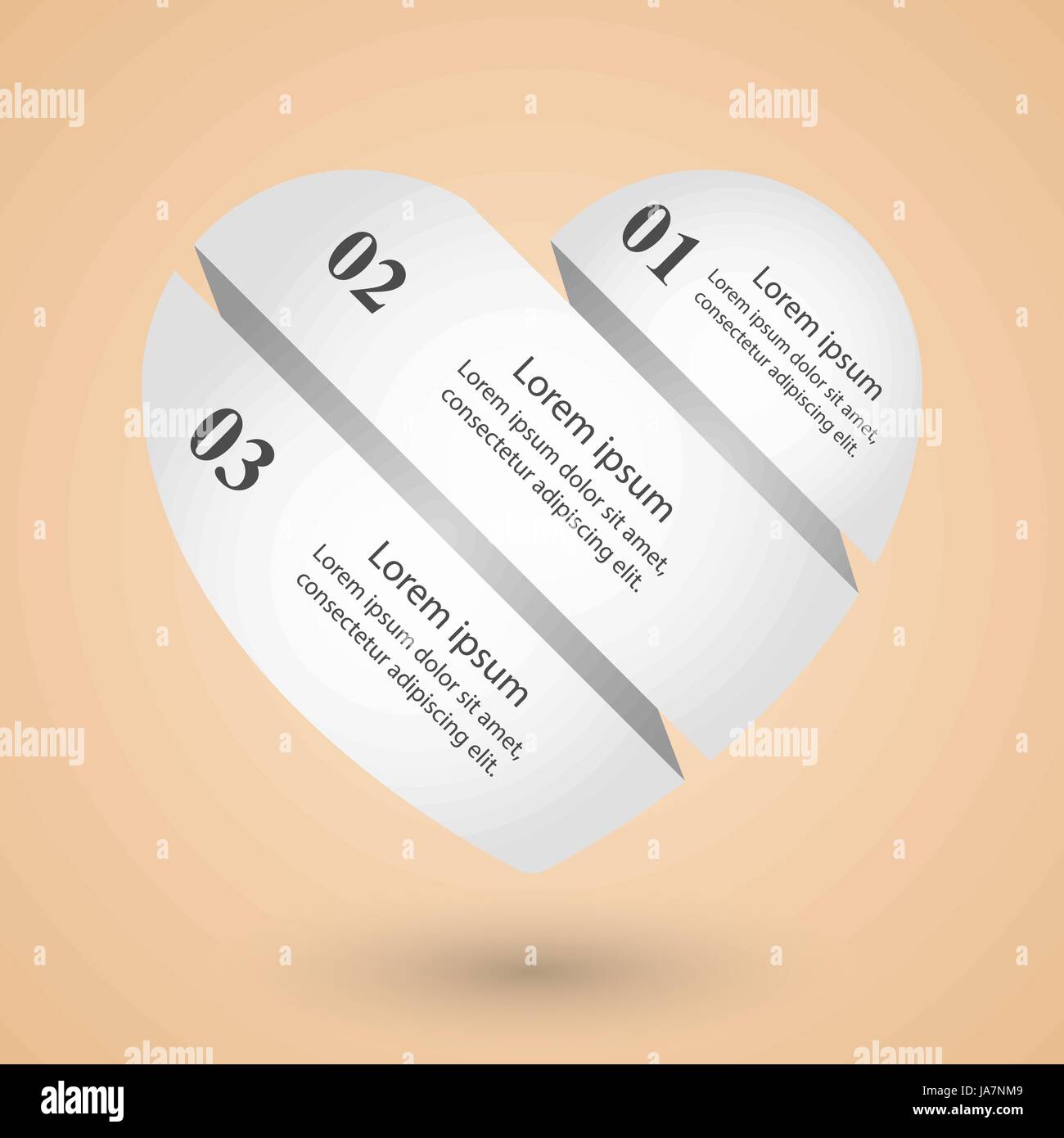 Paper hearts Valentines day. Abstract Infographic Stock Vector Image ...
