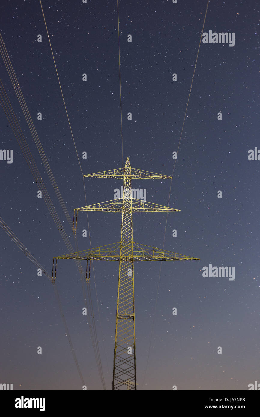 night, nighttime, generation of electricity, energy, power, electricity