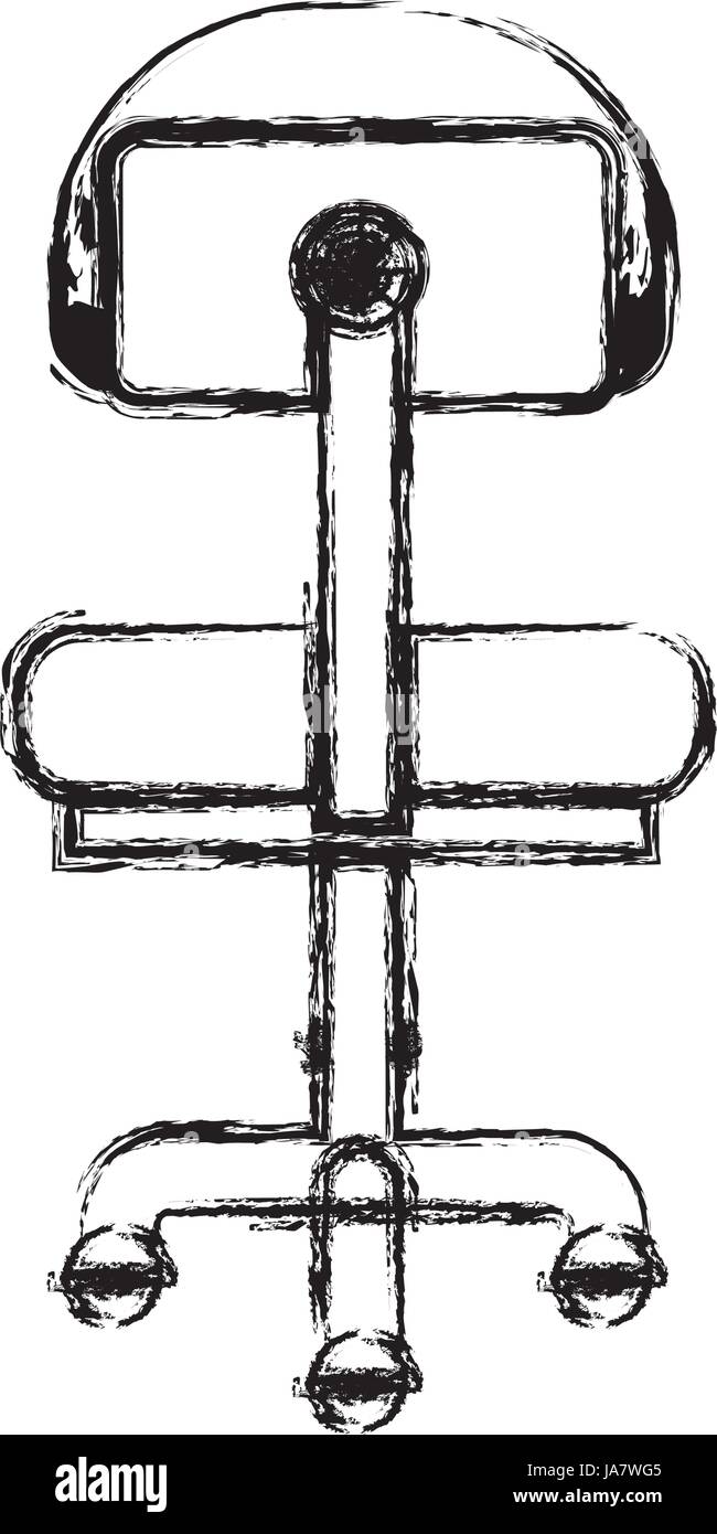 monochrome blurred silhouette of office chair back view Stock Vector