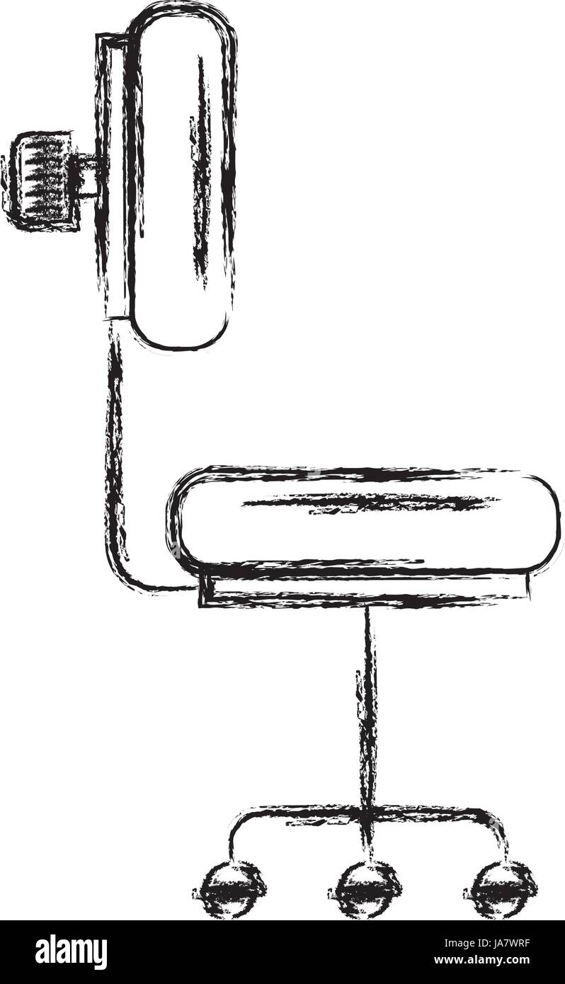 monochrome blurred silhouette of office chair side view Stock Vector