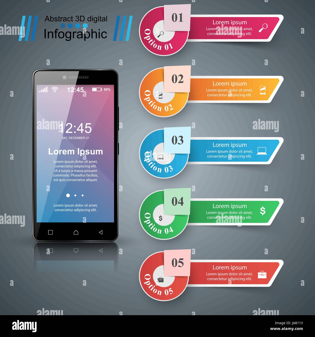 3D infographic. Smartphone icon Stock Vector Image & Art - Alamy