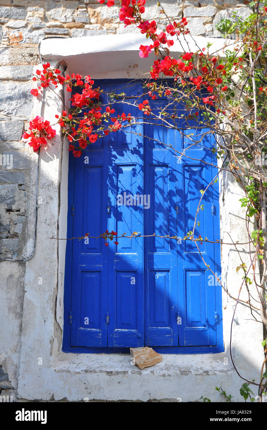 greece, door, typical, blueness, greek, house, building, greece, entrance, Stock Photo