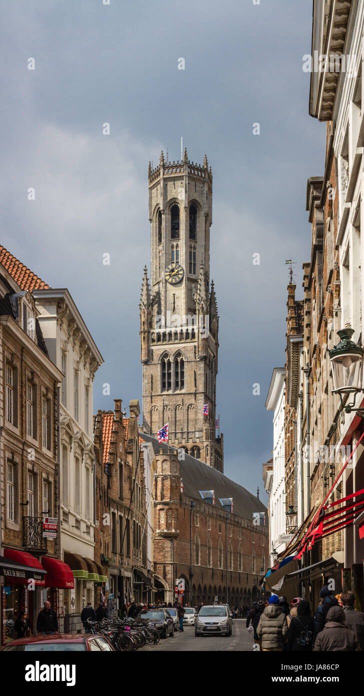 The Unesco listet Belfry of Bruges Stock Photo