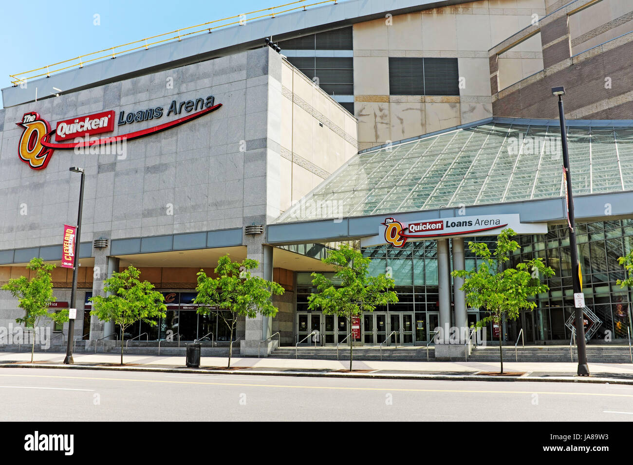 Quicken Loans Arena, home of the Cleveland Cavaliers, plays host to the 2017 NBA Finals Stock Photo