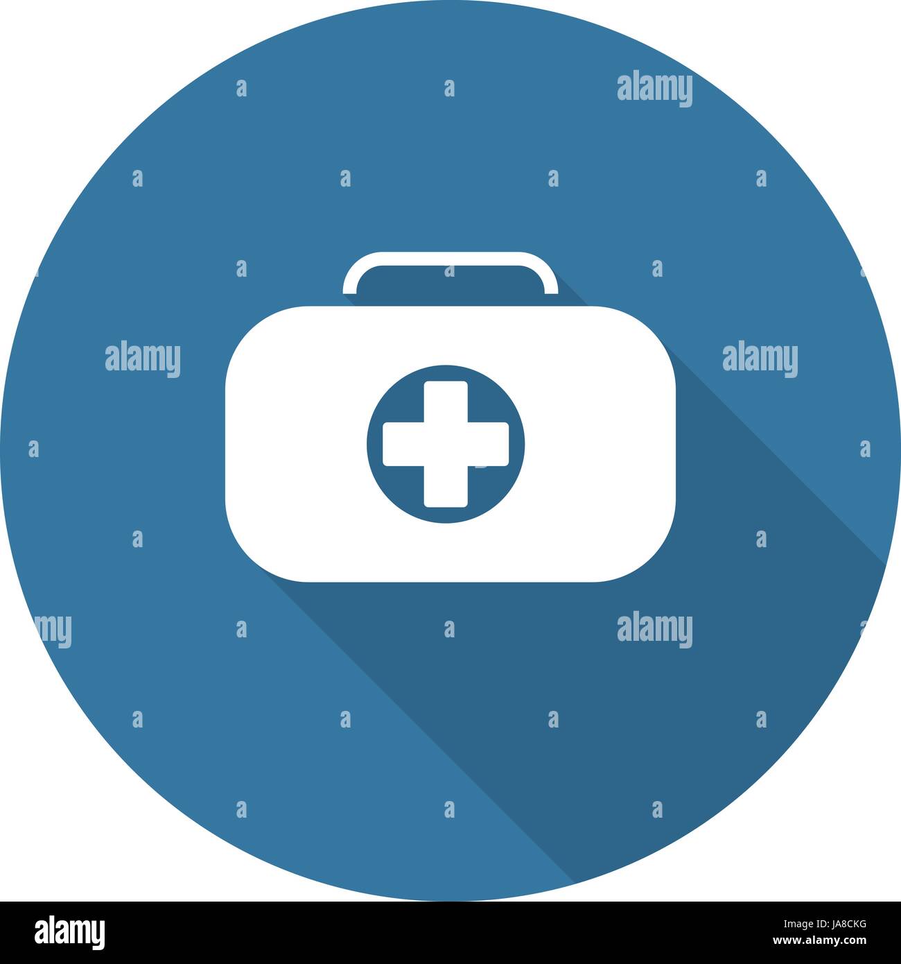 First Aid Kit Symbol and Medical Services Icon. Flat Design. Stock Vector