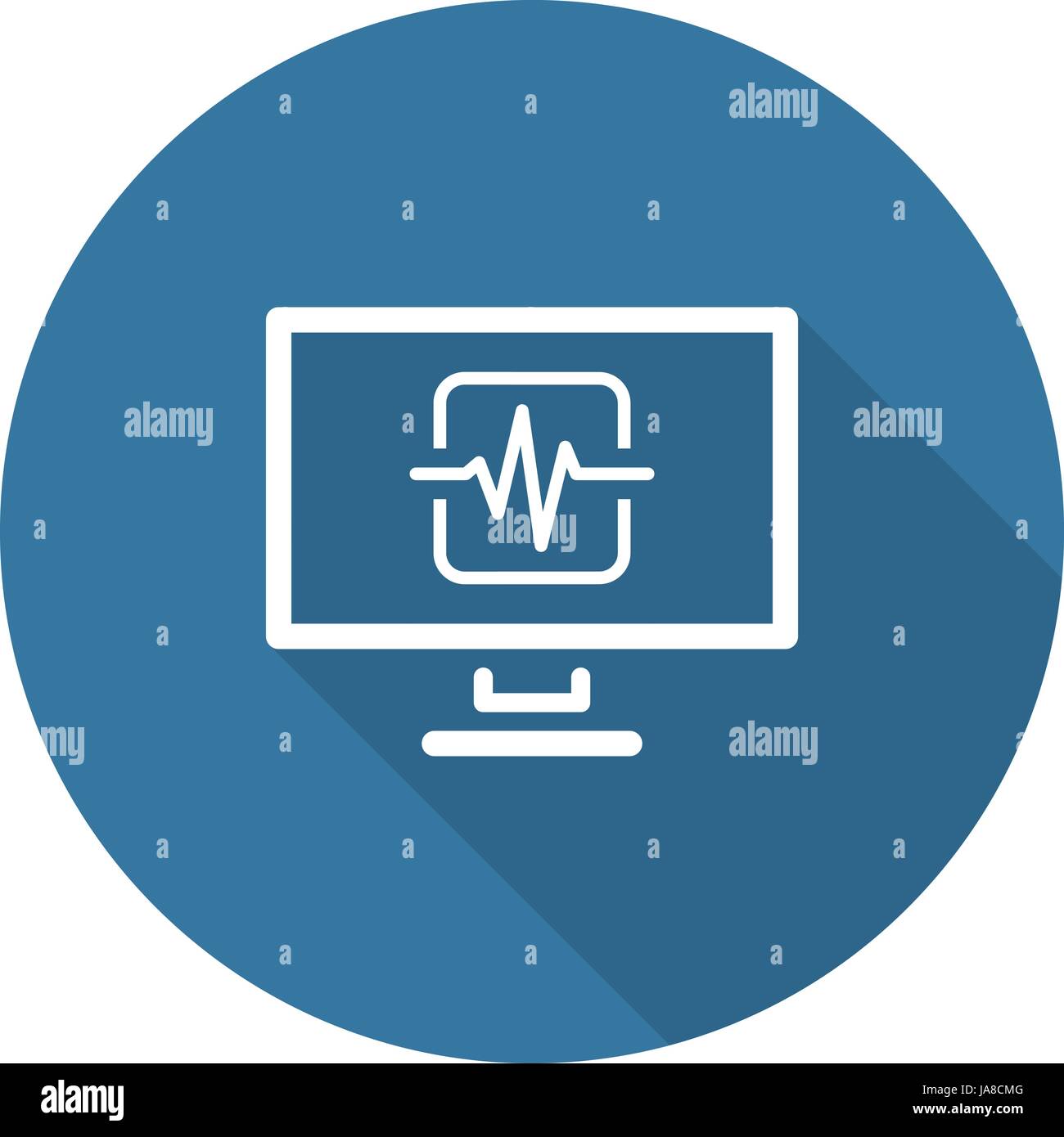 Cardiogram and Medical Services Icon. Flat Design. Stock Vector