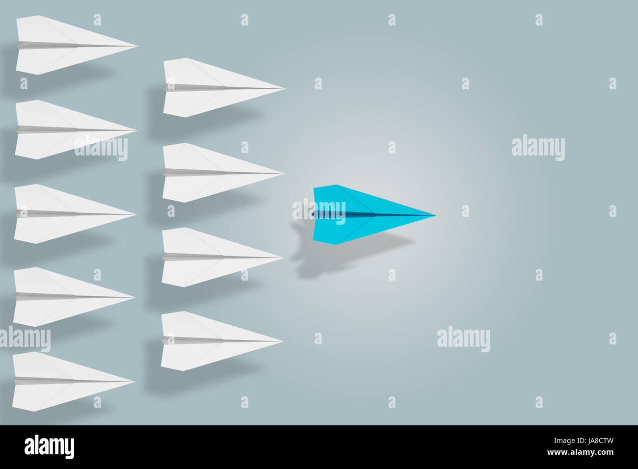 Leadership and ambition concept with paper plane. 3d rendering Stock Photo