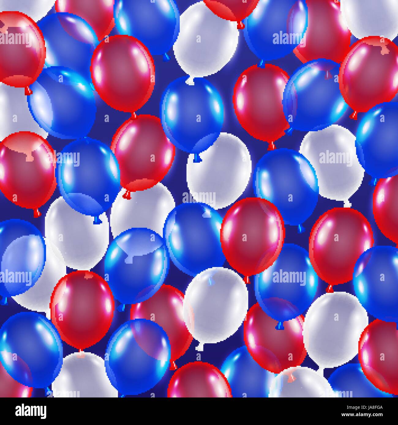 Red Blue White Balloon Background Usa Flag Theme Stock Vector Image Art Alamy