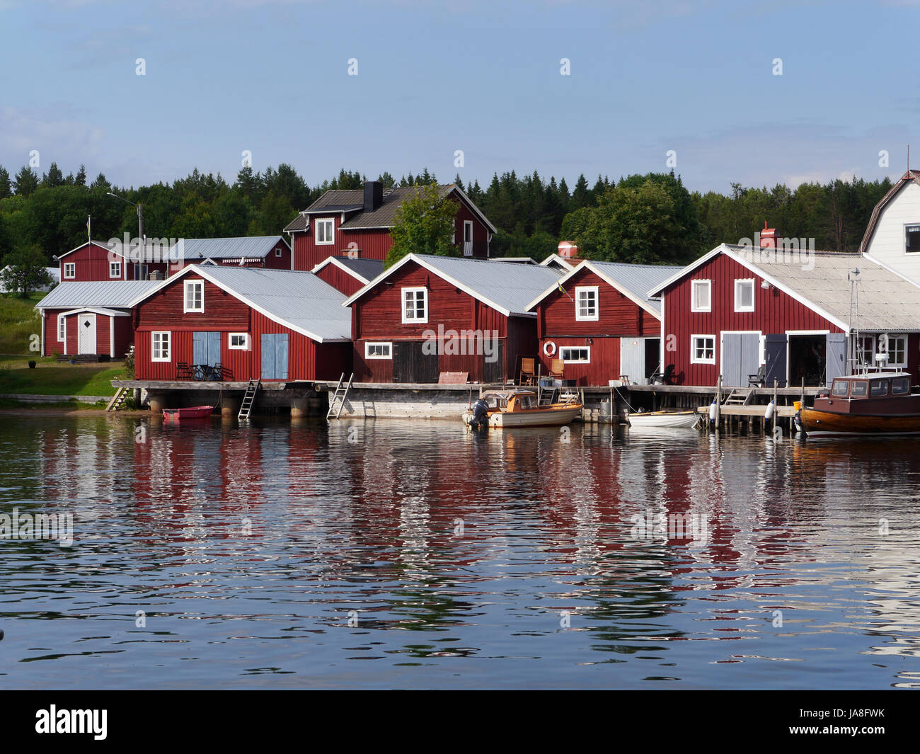 sweden, scandinavia, sweden, coast, boats, sailing boat, sailboat, rowing boat, Stock Photo