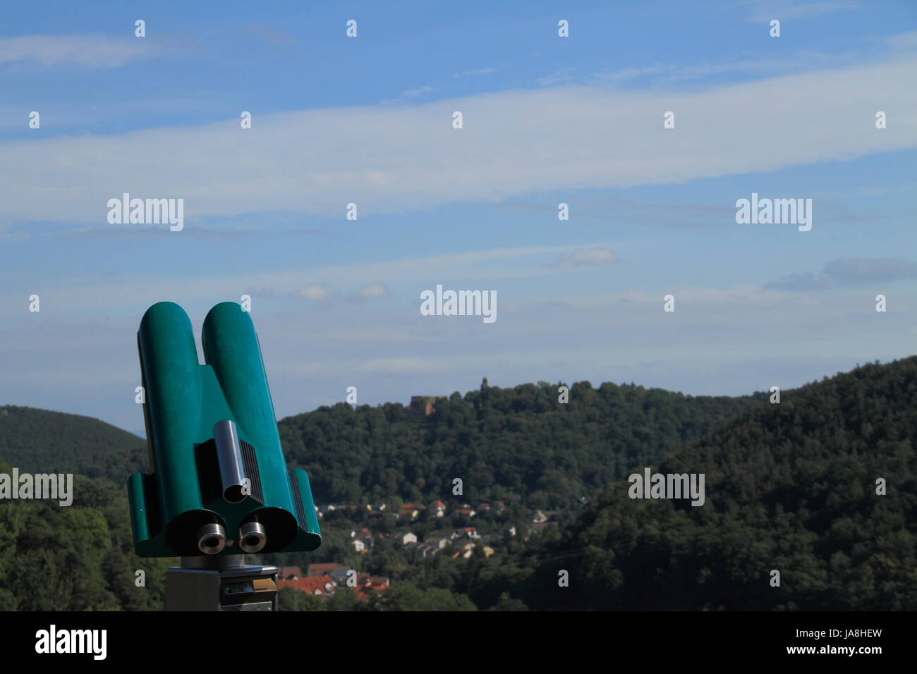 blue, look-out, binoculars, telescope, firmament, sky, nature, blue, tourism, Stock Photo