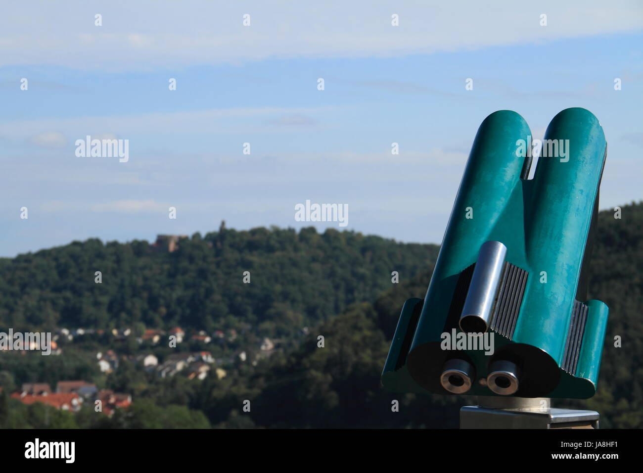 blue, look-out, binoculars, telescope, firmament, sky, nature, blue, tourism, Stock Photo