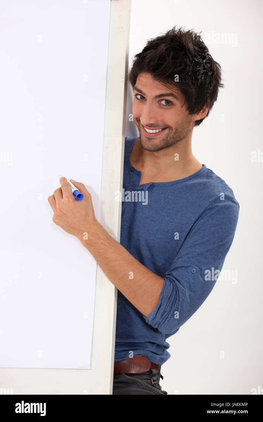 blue, presentation, board, blank, uninhabited, marker, sheet of paper