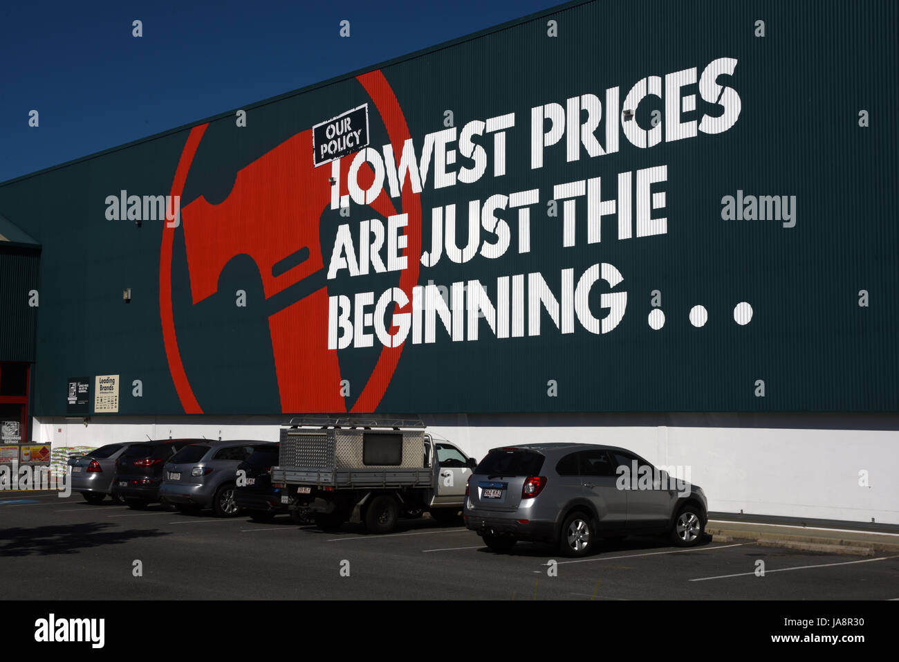 Rothwell, Redcliffe, Australia Bunnings Warehouse hardware signage on