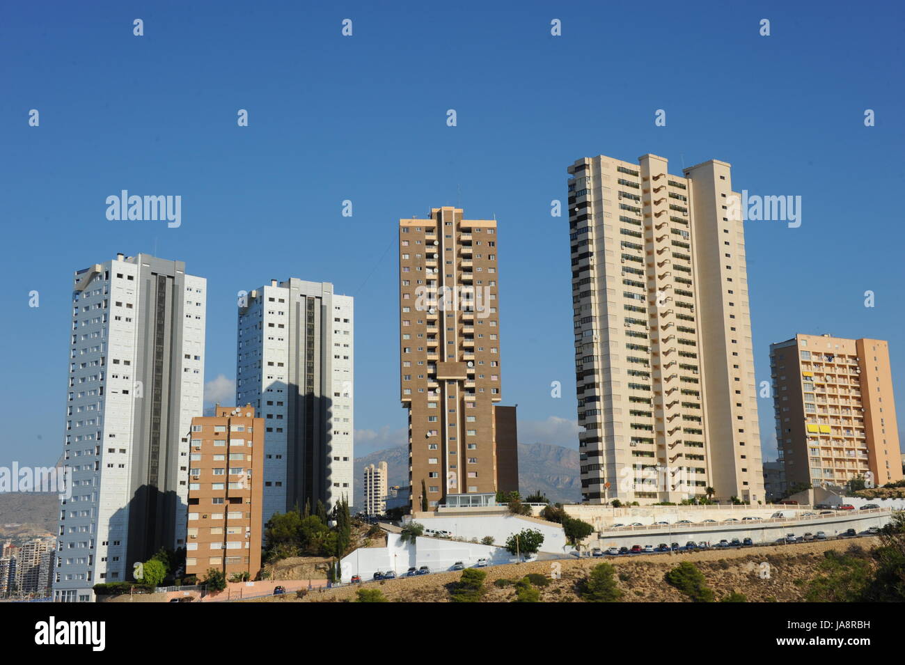 spain, coast, skyline, hispanic, spanish, blue, humans, human beings