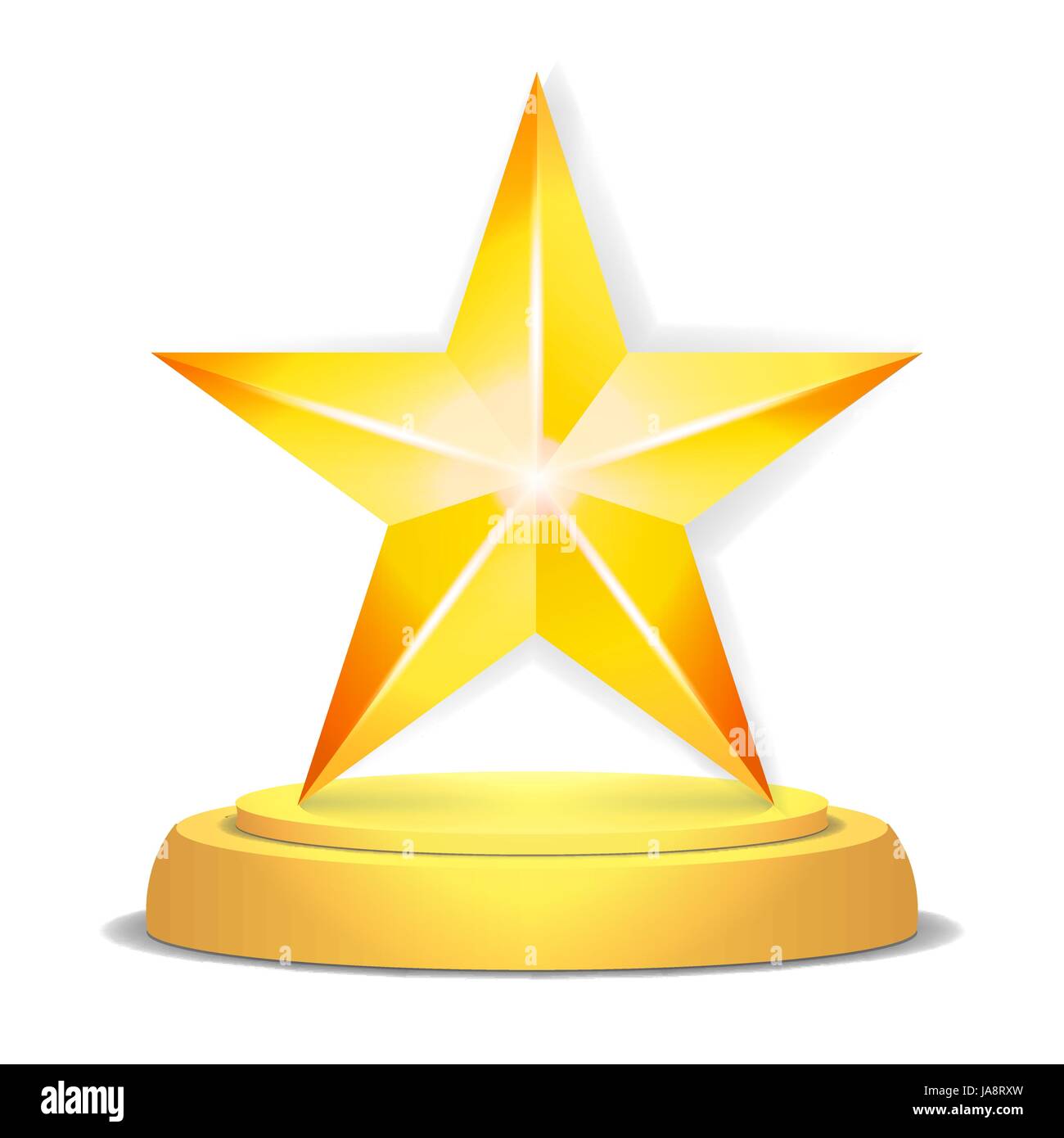 Gold Star Award. Shiny Vector Illustration. Modern Trophy, Challenge