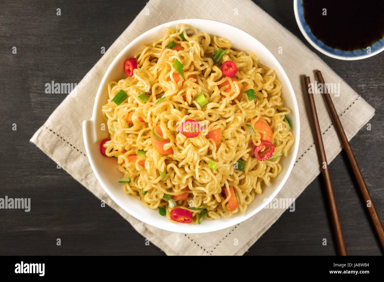 Asian Ramen Instant Noodles Stock Photos & Asian Ramen Instant Noodles