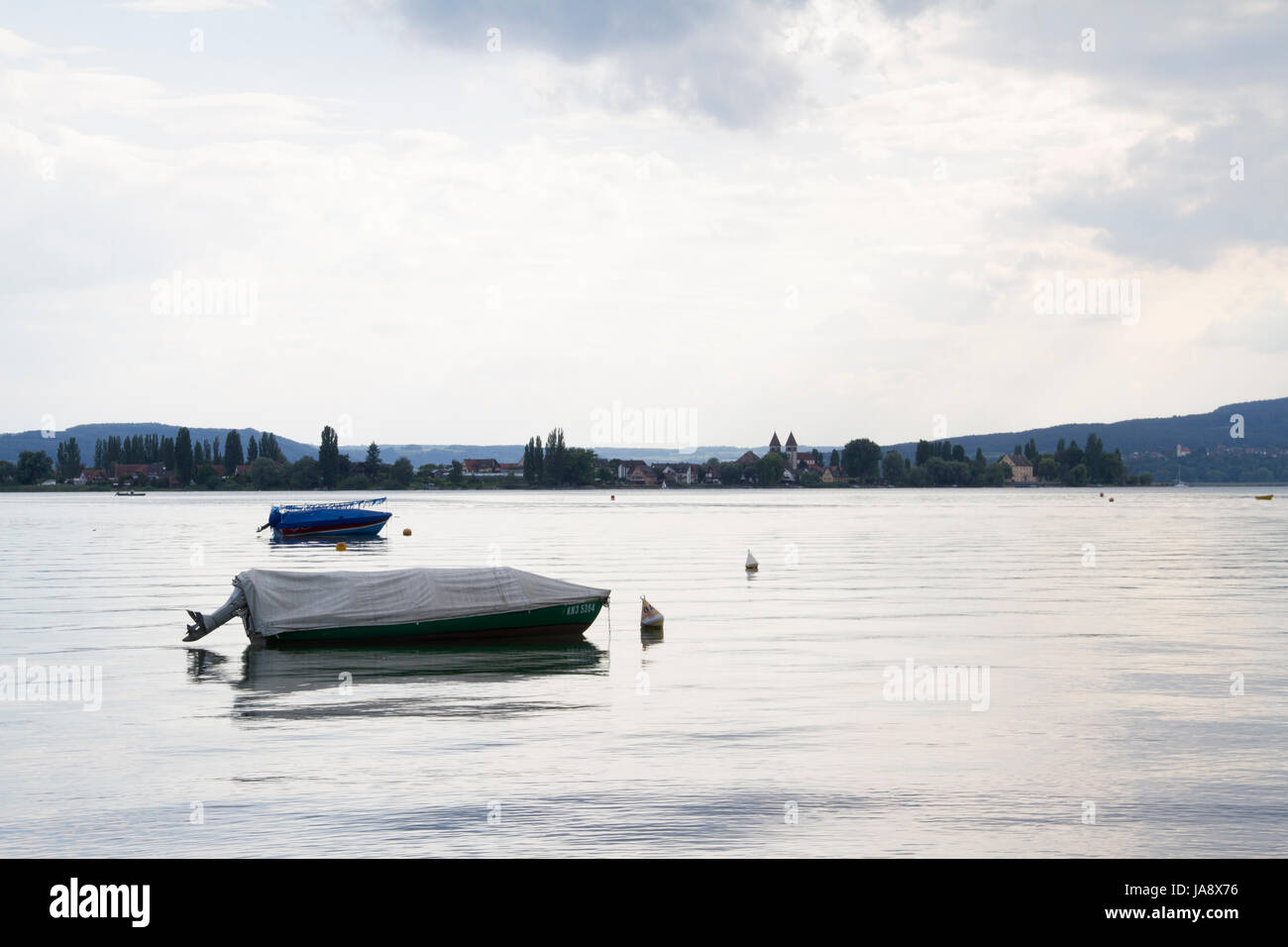 radio silence, quietness, silence, lake constance, fishing boat, peace, rest, Stock Photo