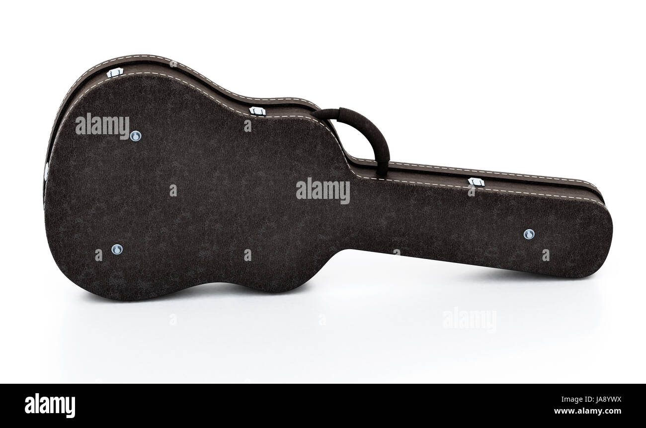 Guitar case isolated on white background. 3D illustration Stock Photo