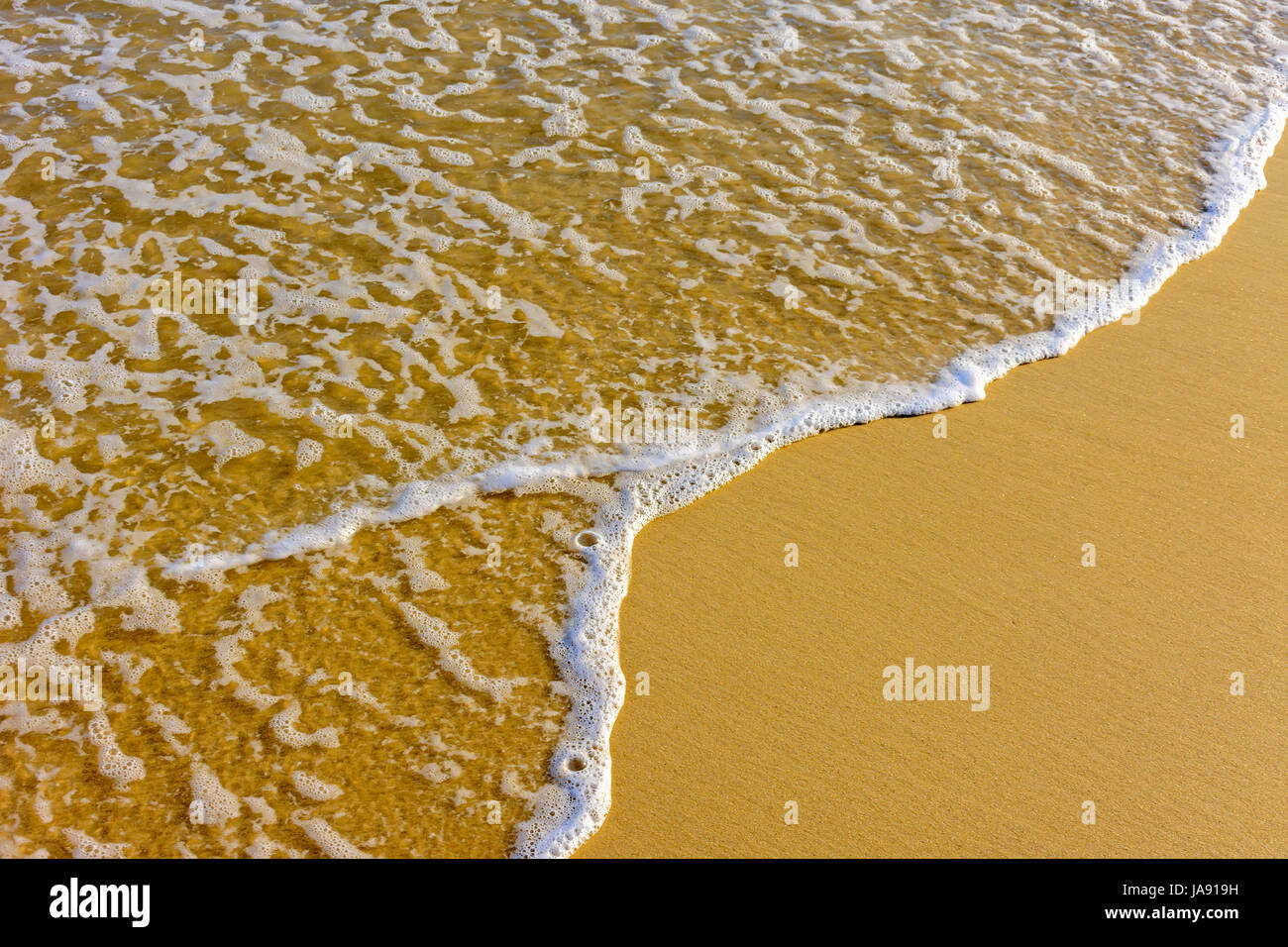 Water over sand in tropical beach Stock Photo