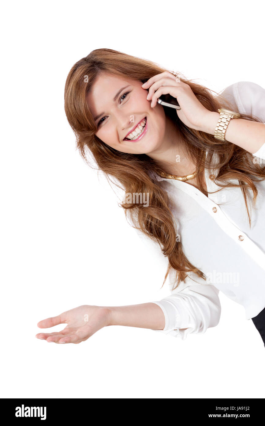 young attractive businesswoman with smartphone Stock Photo