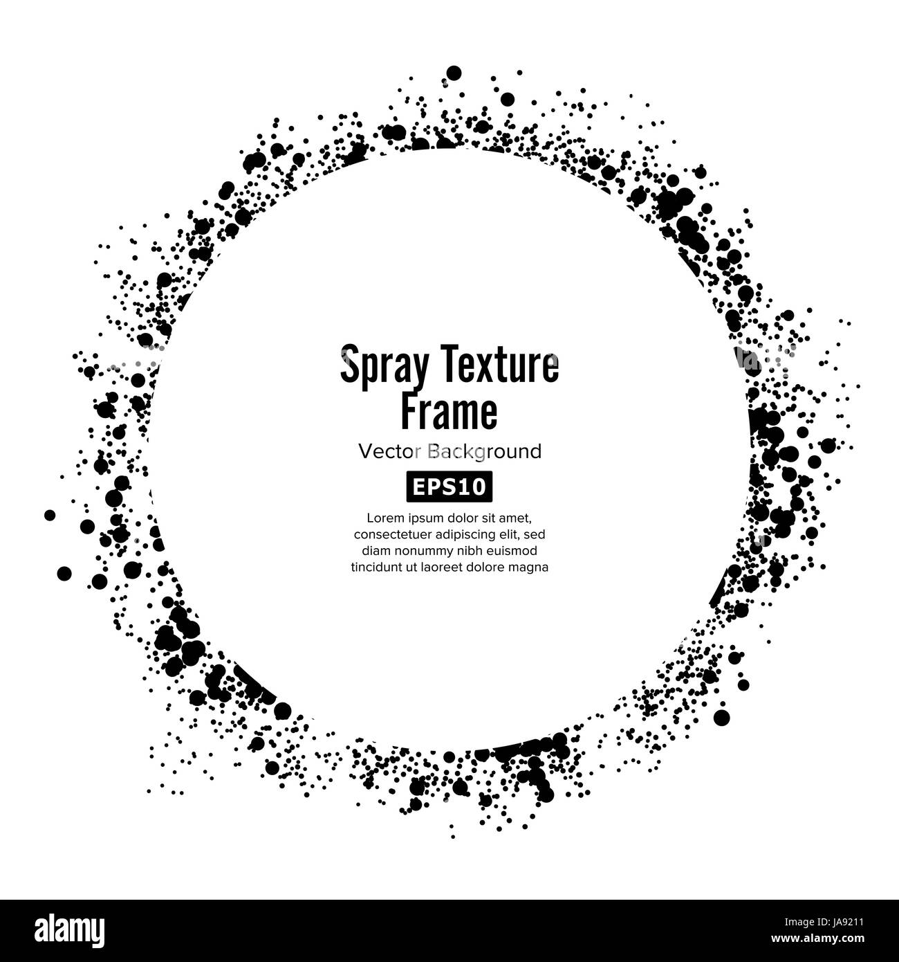 Spray Texture Frame Vector. Circle Isolated On White Stock Vector Image ...