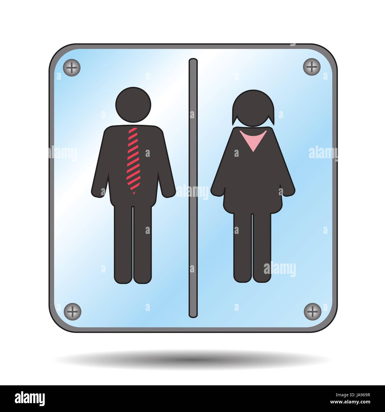 Man woman toilet sign restroom Cut Out Stock Images & Pictures - Alamy