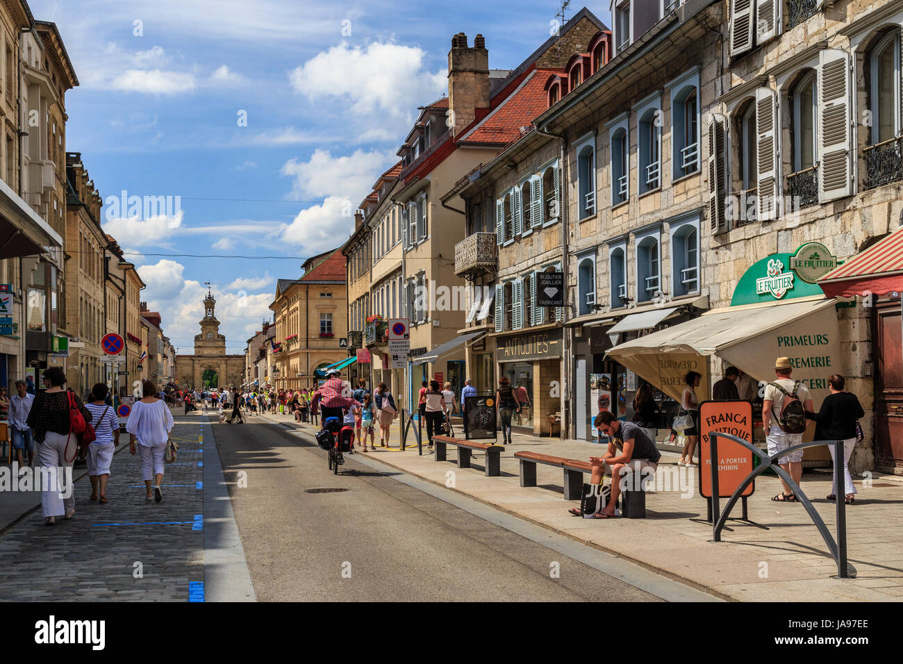 France, Franche Comte, Pontarlier, Saint Pierre Door and Republique street Stock Photo Alamy