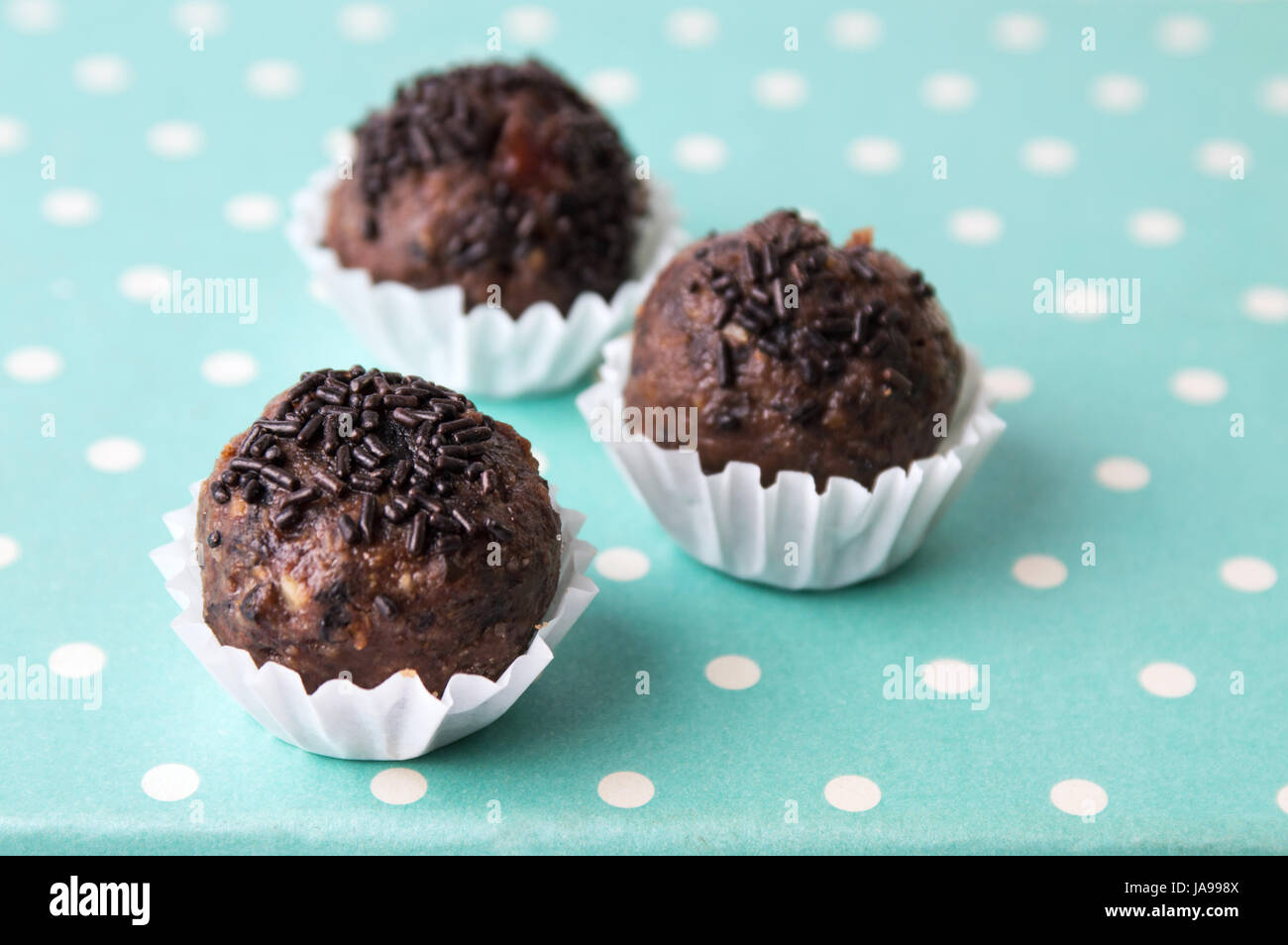 Homemade chocolate truffles in paper holder cups Stock Photo - Alamy