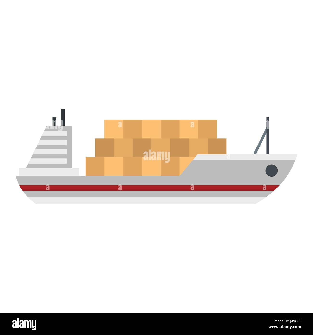 Cargo ship icon, flat style Stock Vector Image & Art - Alamy