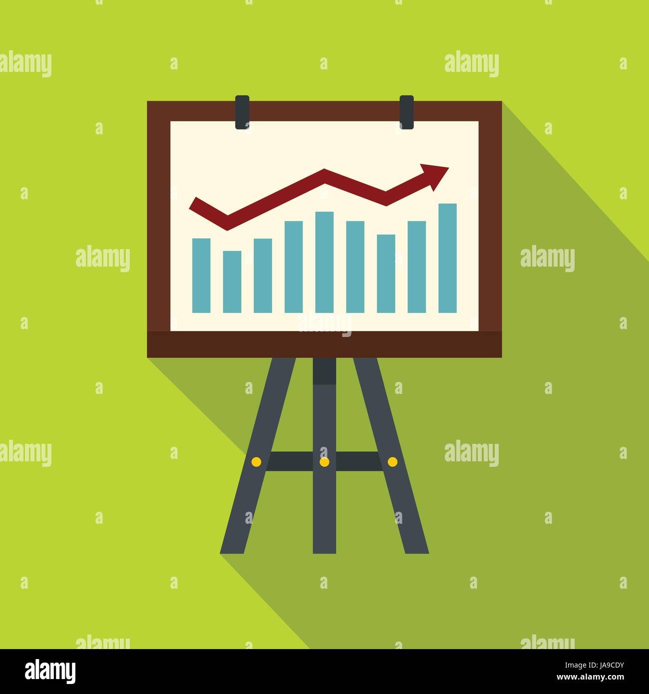 Projection screen with a graph icon, flat style Stock Vector Image ...
